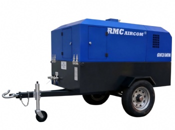 40kw 7bar 185cfm 4.5m3/min diesel Engine Screw air Compressor with Two Wheels and Cover